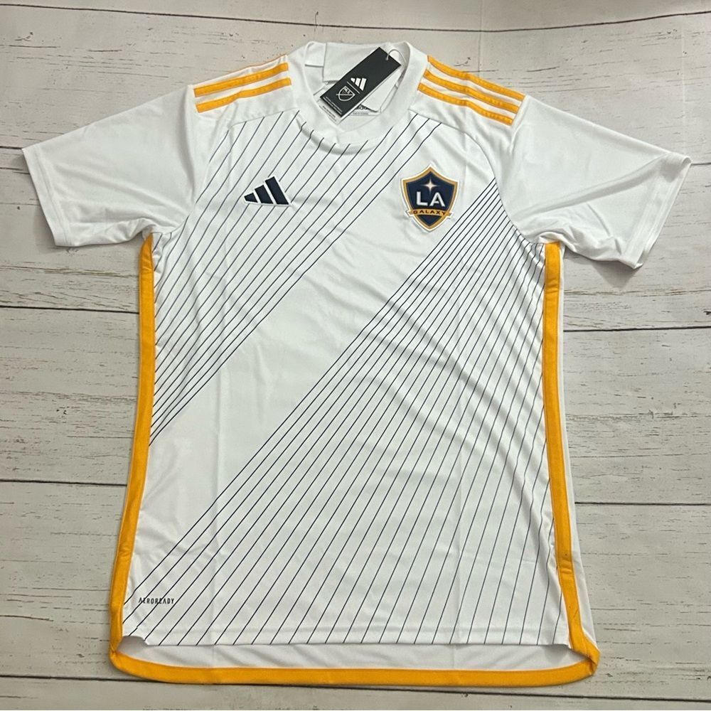 Adidas LA Galaxy 24/25 Home Soccer Jersey White Mens Size Large Slim Fit HZ6220